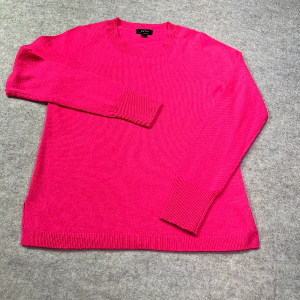 J.Crew Womens Neon Pink 100% Cashmere Crewneck Sweater K1313 XS HO19